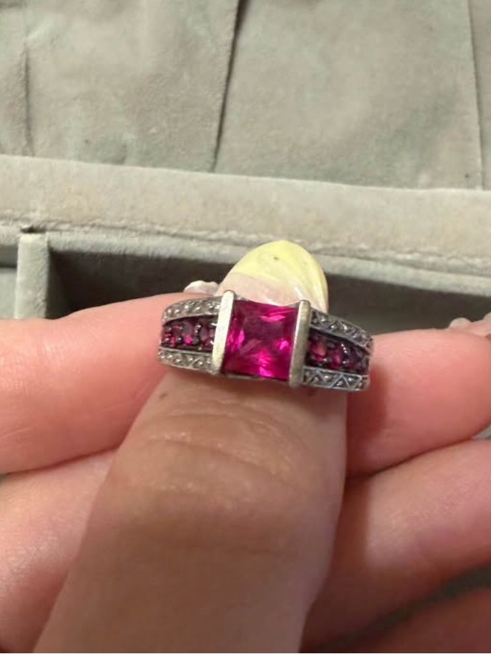 Ruby and Sterling silver ring